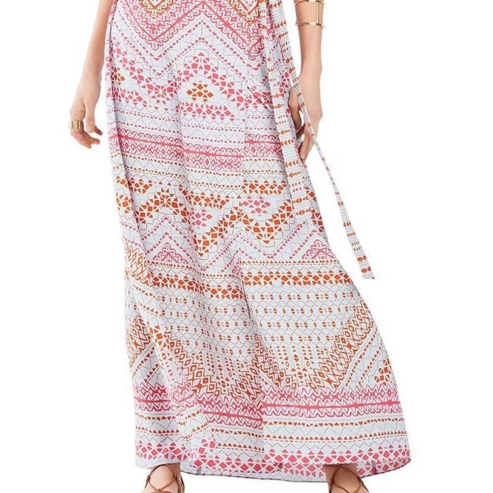 BCBG MaxAzria Aviva Printed Maxi Wrap Skirt Size XXS